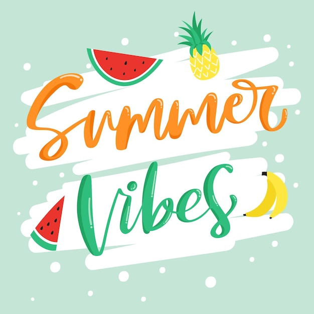 Vector tema de letras de verano