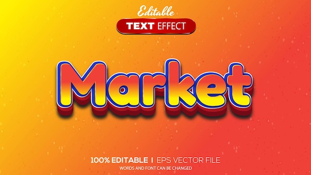 Tema de mercado de efectos de texto editable en 3D