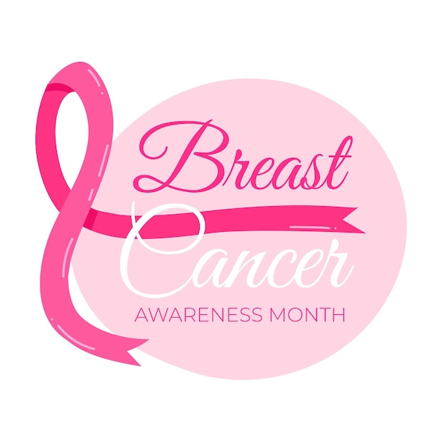 Vector tema del mes de concientización sobre el cáncer de mama