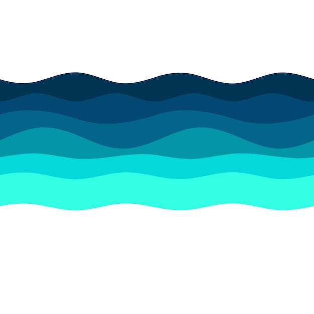 Tema natural de frescura a Fondo de agua dulce de elementos azules Diseño de onda sin fisuras Ondulado abstracto para superponer el fondo de la página bajo el borde de la etiqueta frontal del título Ilustración vectorial eps10
