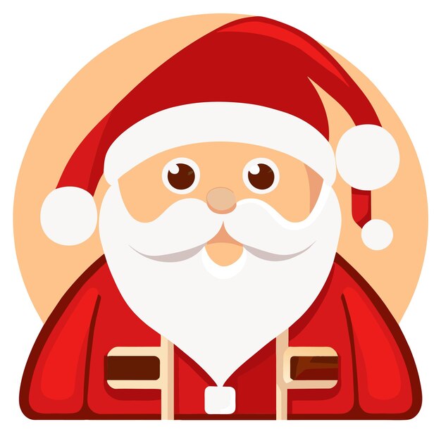 Vector tema de navidad con papá noel y regalos en trineo dibujado a mano adhesivo de dibujos animados plano y elegante