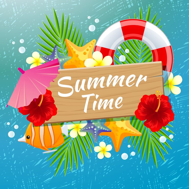 tema de océano de tiempo de verano con fondo de cero