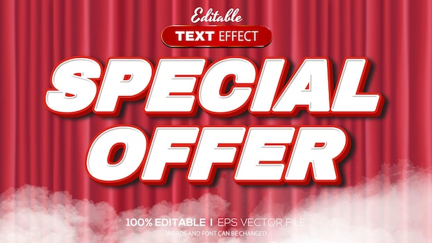 Tema de oferta especial de efecto de texto editable en 3d