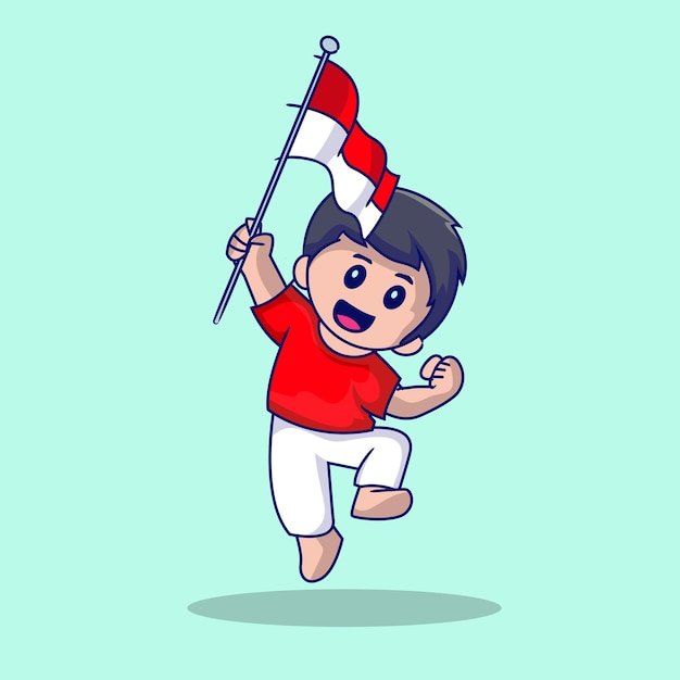 Tema patriótico lindo del niño indonesio