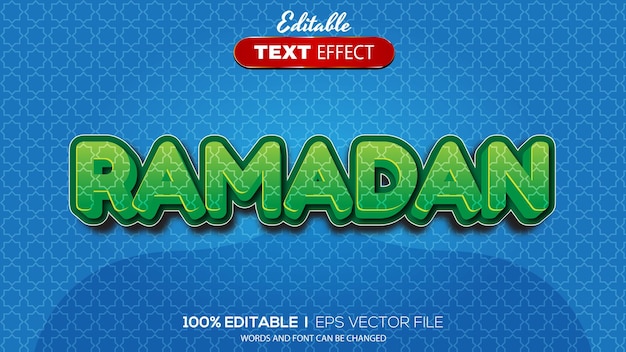 Tema de Ramadán con efecto de texto editable en 3D