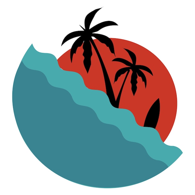 Vector tema de surf para el diseño de camisetas vectoriales