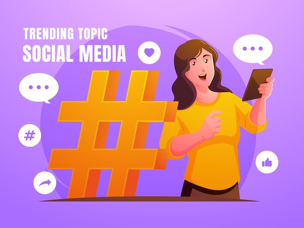 Tema de tendencia concepto de redes sociales