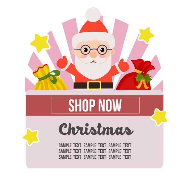 Tema de la tienda de Navidad con sacos de regalo de santa