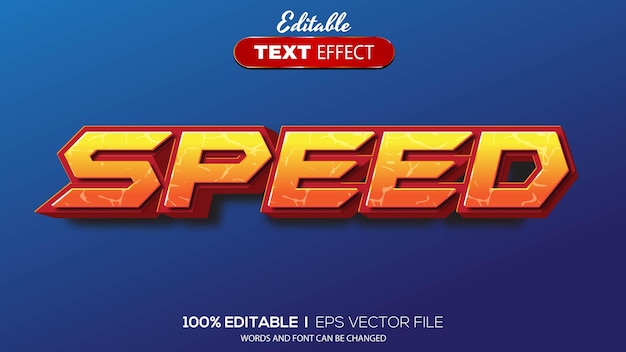Tema de velocidad de efecto de texto editable en 3D