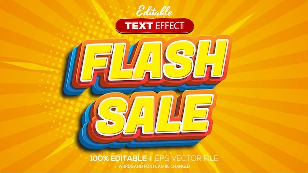 Tema de venta flash de efecto de texto editable en 3d