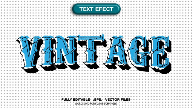 Vector tema vintage de efectos de texto editables