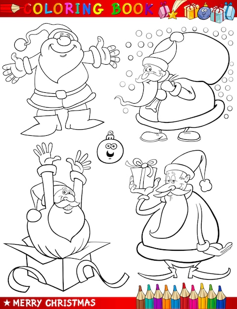 Temas de dibujos animados de Navidad para colorear