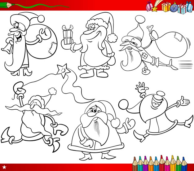 temas de navidad santa para colorear