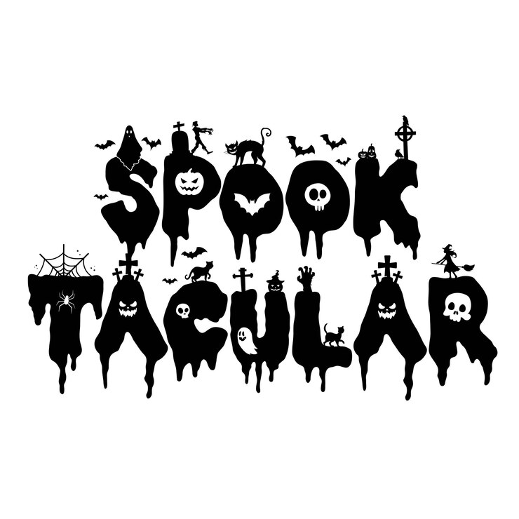 Vector temática espeluznante de halloween diseños de citas espeloznantes tipografía de halloween goteante