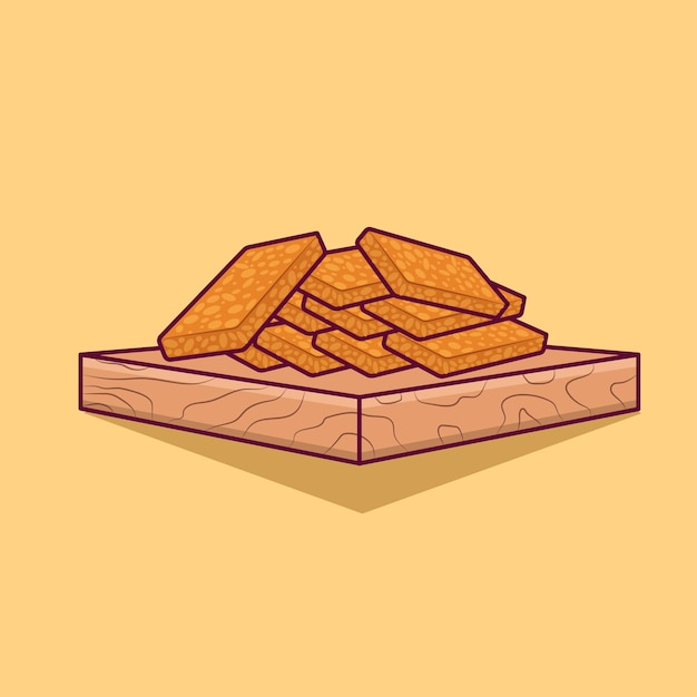 Tempe es comida tradicional indonesia, icono de comida, comida tradicional indonesia