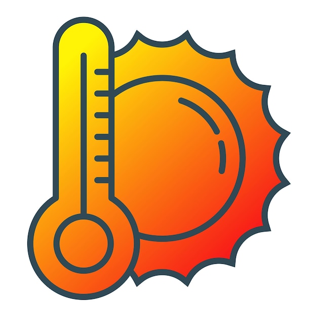 Vector una temperatura con un termómetro en ella