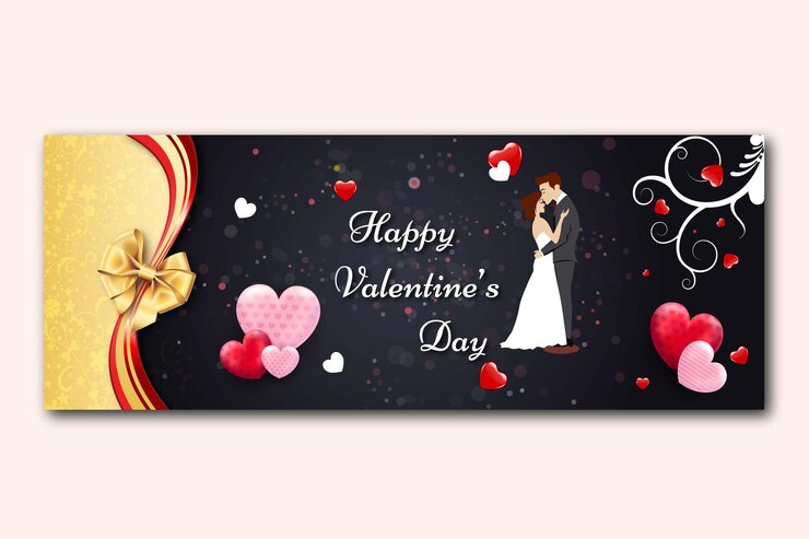 Templata de banner de redes sociales vectorial realista para el día de San Valentín