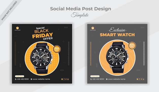 Templata de diseño de anuncios de redes sociales con ofertas especiales del Viernes Negro