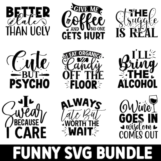 Templata de diseño de camisetas SVG divertidas