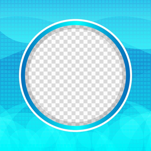 Templata de diseño de fondo abstracto de círculo Twibbon en azul