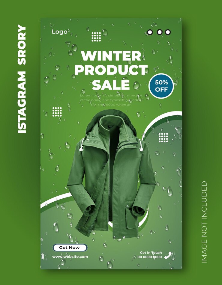 Templata de diseño de la historia del producto de invierno inatagram