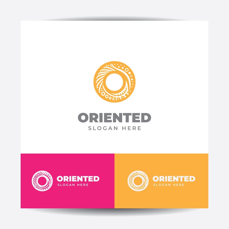 Vector templata de diseño de iconos de la rueda del logotipo de la letra o redonda y punto círculo elementos creativos