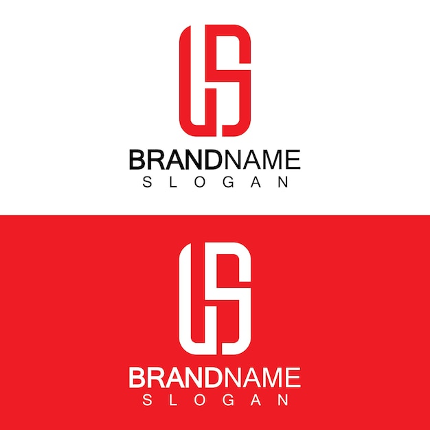 Templata de diseño de letras del logotipo LS Vector en forma cuadrada