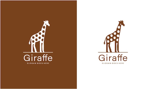Templata de diseño del logotipo del animal de la jirafa