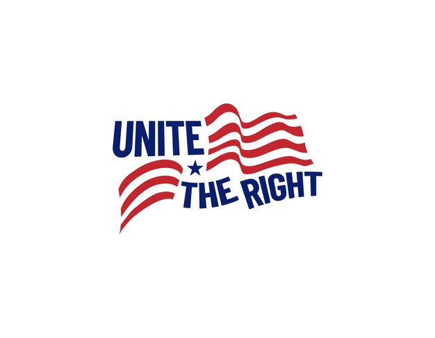 Templata de diseño del logotipo de la bandera de unite right america