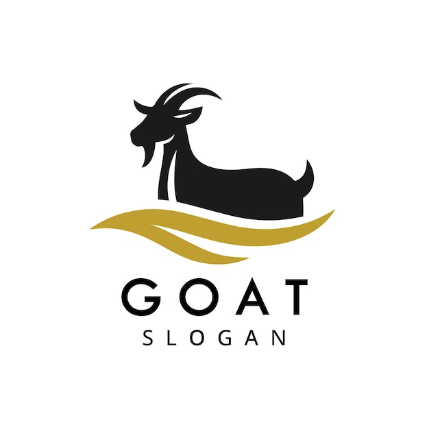 Templata de diseño de logotipo de cabra símbolo de la compañía de la granja de cabras premium
