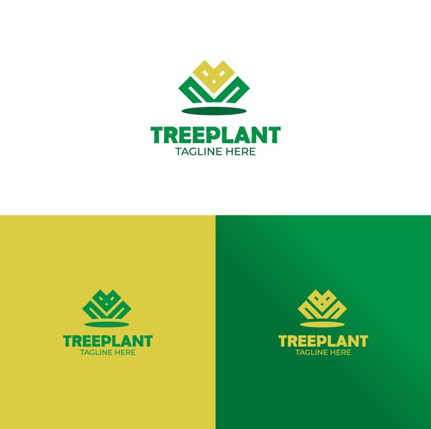 Templata de diseño de logotipo combinado de amor o árbol