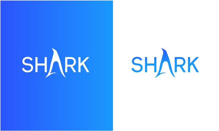 Vector templata de diseño de logotipo de la compañía de texto de tipografía de tiburón