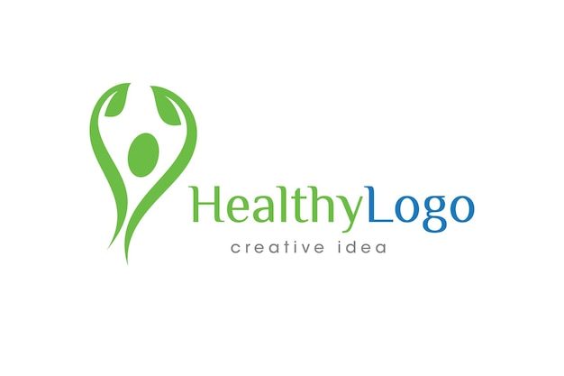 Templata de diseño de logotipo de concepto de personas sanas creativas