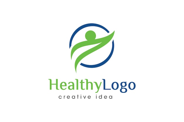 Templata de diseño de logotipo de concepto de personas sanas creativas