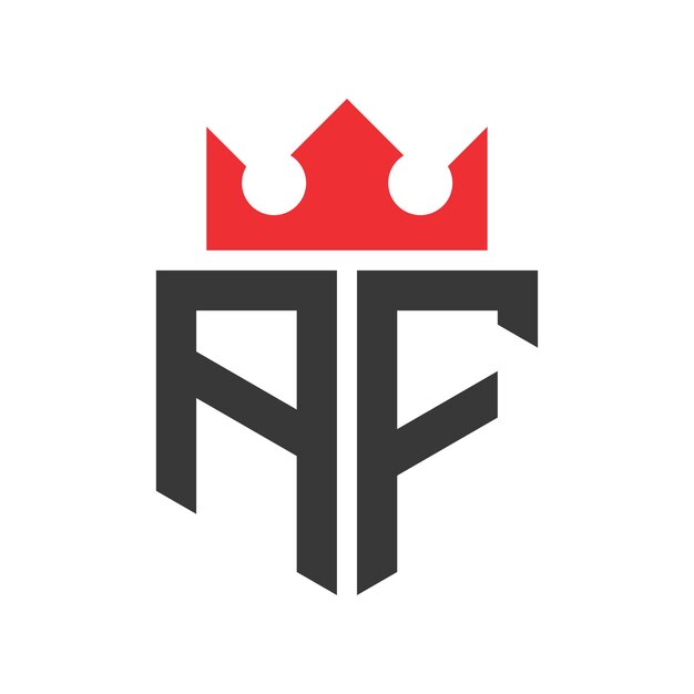 Templata de diseño del logotipo de la corona de la letra AF