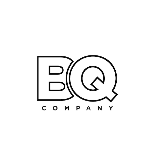 Templata de diseño del logotipo de la letra B y Q BQ Logotipo basado en el monograma inicial mínimo