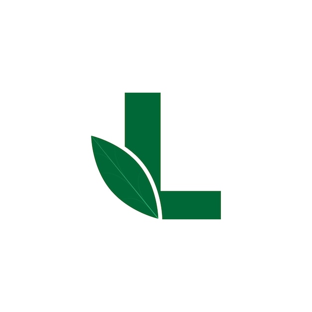 Templata de diseño del logotipo de la letra inicial L Leaf