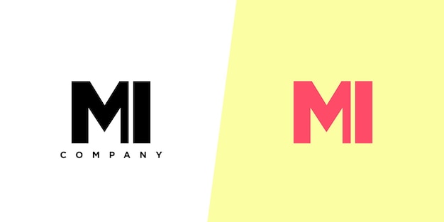 Templata de diseño del logotipo de la letra M y I MI Logotipo basado en el monograma inicial mínimo