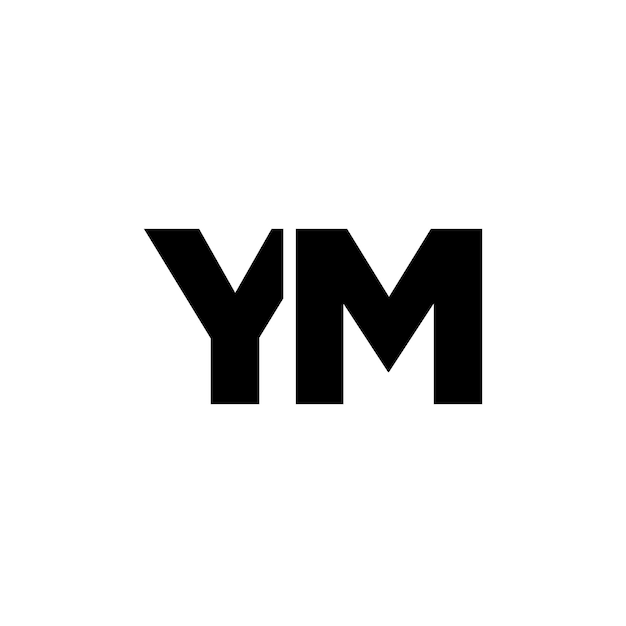 Templata de diseño del logotipo de la letra Y y M Logotipo basado en el monograma inicial mínimo
