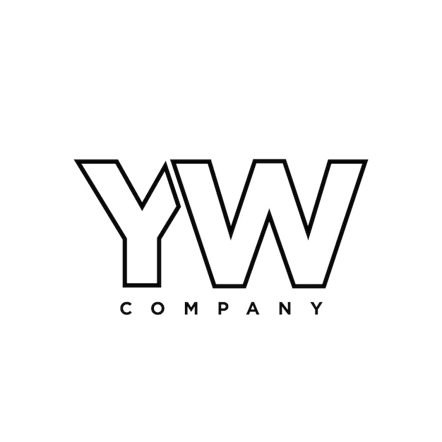 Templata de diseño del logotipo de la letra Y y W El logotipo basado en el monograma inicial mínimo