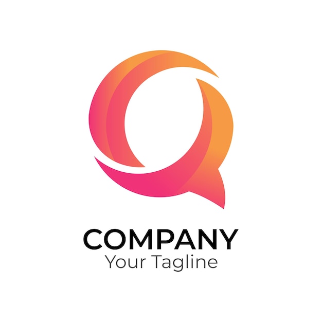 Templata de diseño de logotipo de letras coloridas en 3D de tipografía minimalista moderna y abstracta