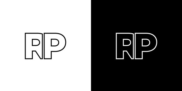 Templata de diseño del logotipo de las letras R y P RP Logotipo basado en el monograma inicial mínimo