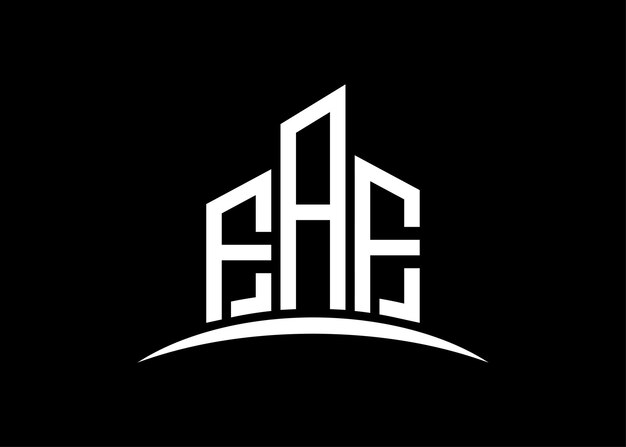 Templata de diseño de logotipo de monograma vectorial de construcción de letras FAF Forma del edificio Logotipo FAF