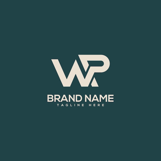 Templata de diseño de logotipo de monograma WP PW de letra única profesional Iniciales Logotipo de la empresa
