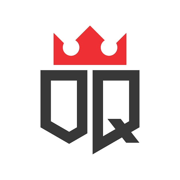 Templata de diseño del logotipo OQ Crown con la letra Corona en la letra OQ