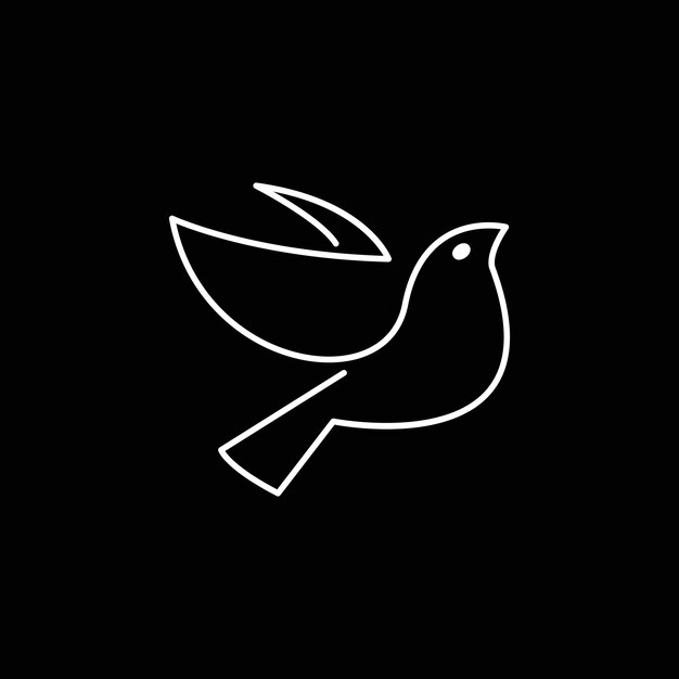 Templata de diseño de logotipo de la pieza de arte de la línea de pájaros o palomas