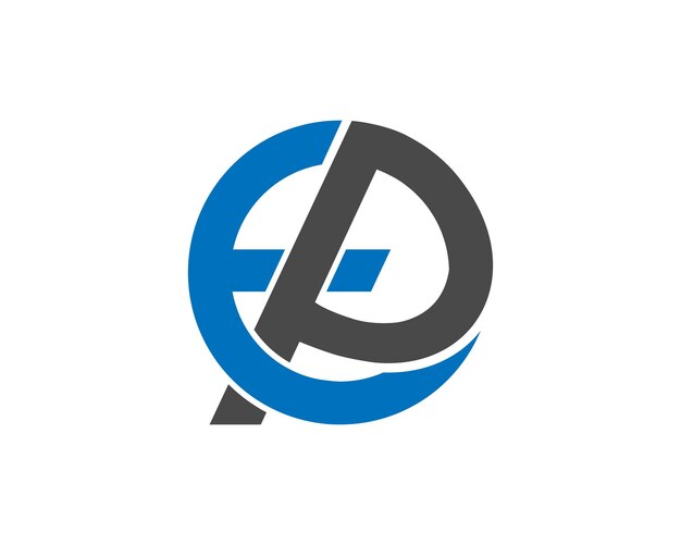 Templata de diseño de logotipo profesional de la letra EP de forma redonda