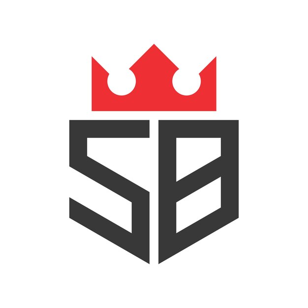 Templata de diseño del logotipo SB de la corona de la corona en la letra SB