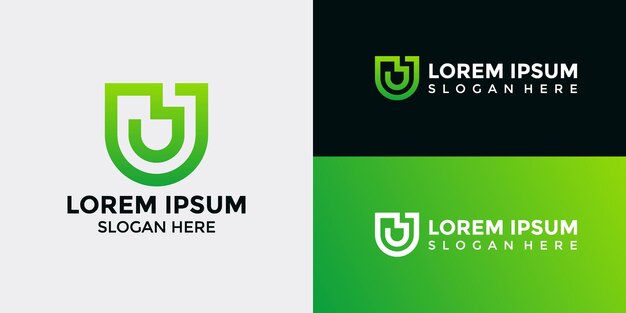 Templata de diseño de logotipo U Vector Branding gráfico
