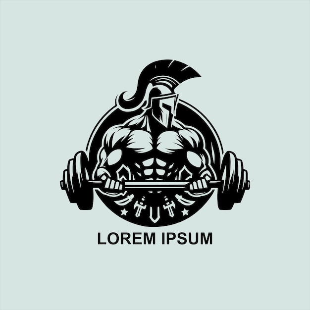 Templata de diseño del logotipo de Warrior Fitness Gym